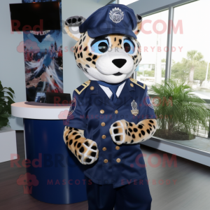 Navy Cheetah maskot drakt...