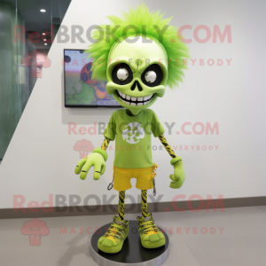 Lime Green Skull mascotte...