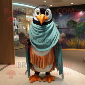 nan Penguin mascot costume character dressed with a Bermuda Shorts and Shawls
