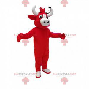 Mascote da vaca vermelha. Fantasia de vaca vermelha -