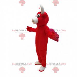 Mascotte della mucca rossa. Costume da mucca rossa -