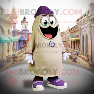 Beige Aubergine maskot...