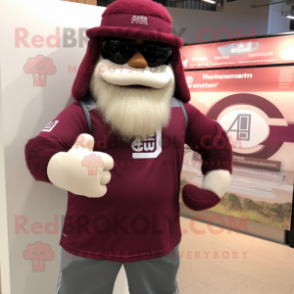 Maroon Alliance mascot costume character dressed with a Polo Tee and Bracelets