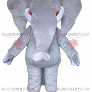 Maestosa mascotte elefante grigio. Costume da elefante grigio -