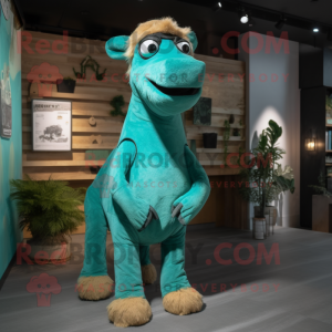 Teal Camel mascotte kostuum...