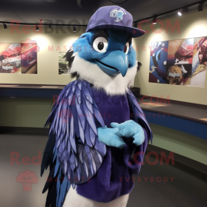 Purple Blue Jay maskotdräkt...