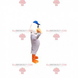 Mascotte witte albatros. Wit albatros kostuum - Redbrokoly.com