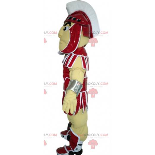 Mascota guerrera romana con armadura. Disfraz de guerrero. -