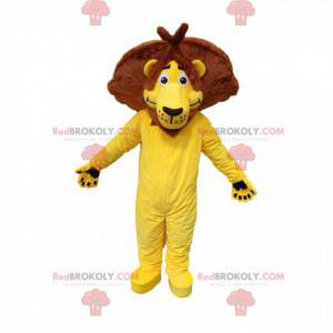 Mascotte leone giallo originale. Costume da leone -