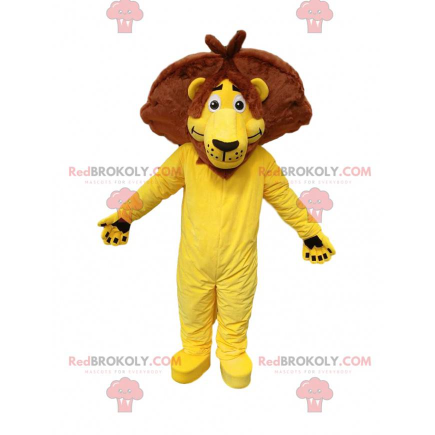 Mascotte de lion jaune originale. Costume de lion -