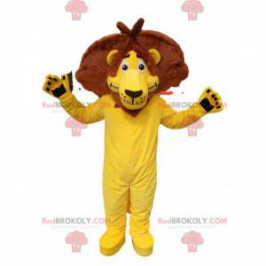 Mascotte de lion jaune originale. Costume de lion -