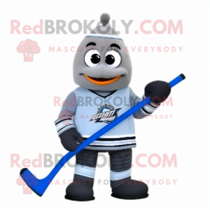 Gray Ice Hockey Stick mascot costume character dressed with a Yoga Pants and Ties