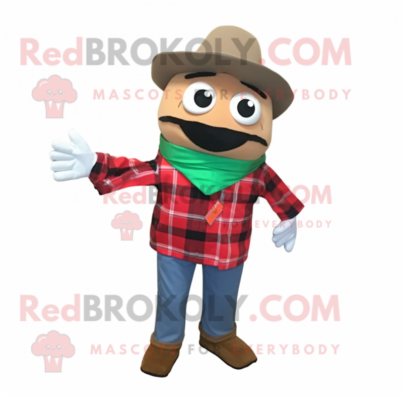 nan Enchiladas mascot costume character dressed with a Flannel Shirt and Bracelets nan Enchiladas mascot costume character dressed with a Flannel Shirt and Bracelets