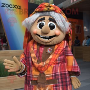 nan Enchiladas mascot costume character dressed with a Flannel Shirt and Bracelets