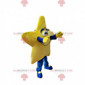 Smiling yellow star mascot. Star costume - Redbrokoly.com