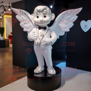 Hvid Amor maskot kostume...