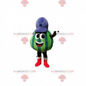 Watermelon mascot with a blue cap - Redbrokoly.com