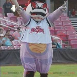 Mascotte gigante da baseball bianca e nera - Redbrokoly.com