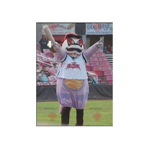 Obří černé a červené bílé baseball maskot - Redbrokoly.com