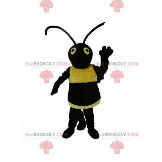 Mascotte de guêpe noire et jaune. Costume de guêpe -