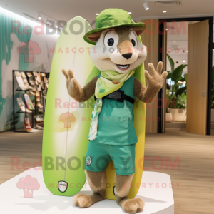 Grønt egern maskot kostume...