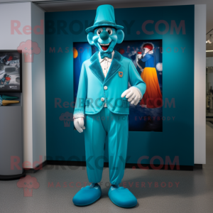 Turquoise Clown mascotte...