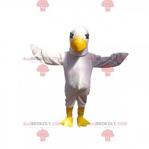 White eagle mascot with a large yellow beak. - Redbrokoly.com