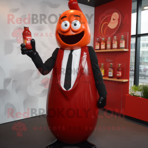 Rød flaske ketchup maskot...