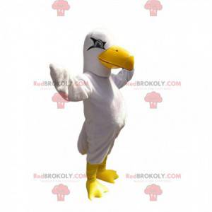 White eagle mascot with a large yellow beak. - Redbrokoly.com