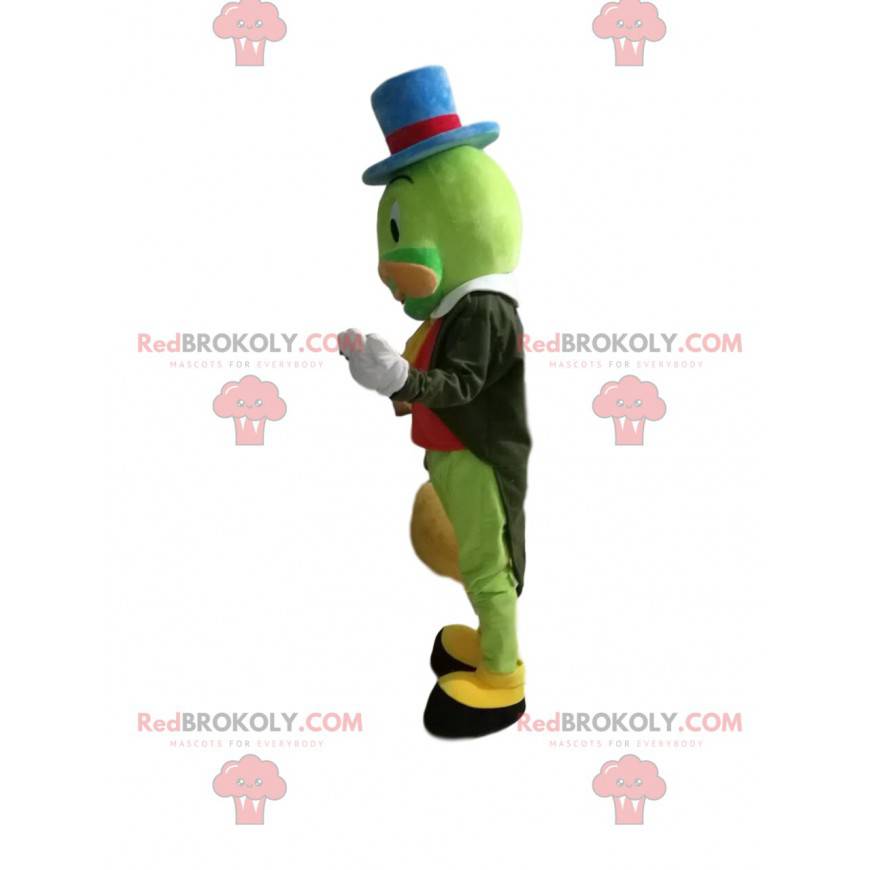 Green locust mascot with a nice blue hat. - Redbrokoly.com