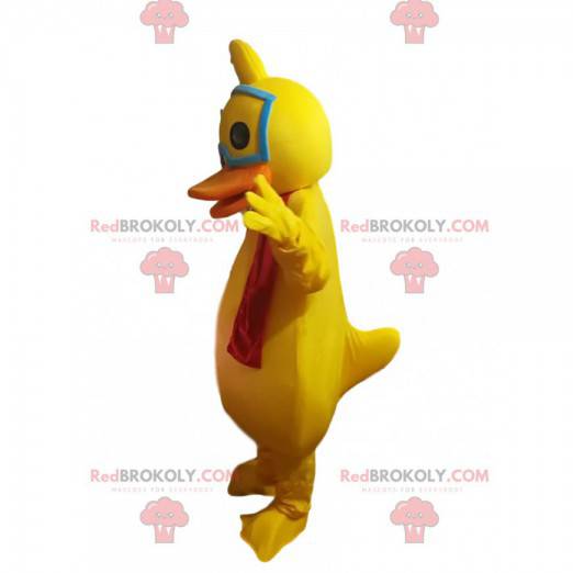 Mascote do pato amarelo com um lenço vermelho - Redbrokoly.com