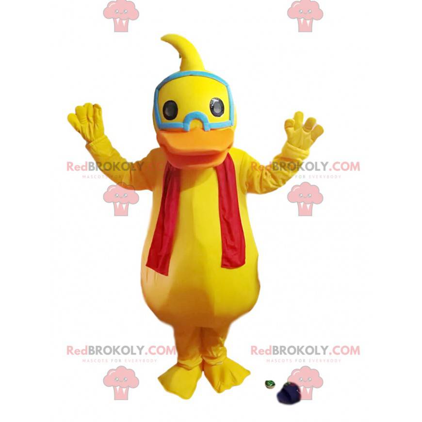 Yellow duck mascot with a red scarf - Redbrokoly.com