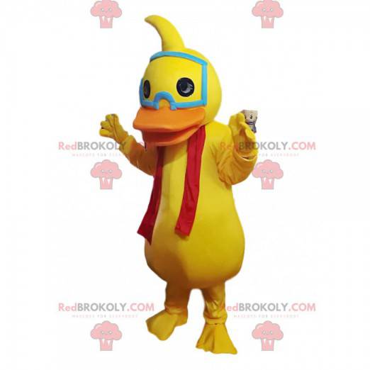 Mascote do pato amarelo com um lenço vermelho - Redbrokoly.com