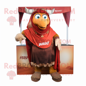 Rust Goulash mascot costume character dressed with a Shorts and Shawls