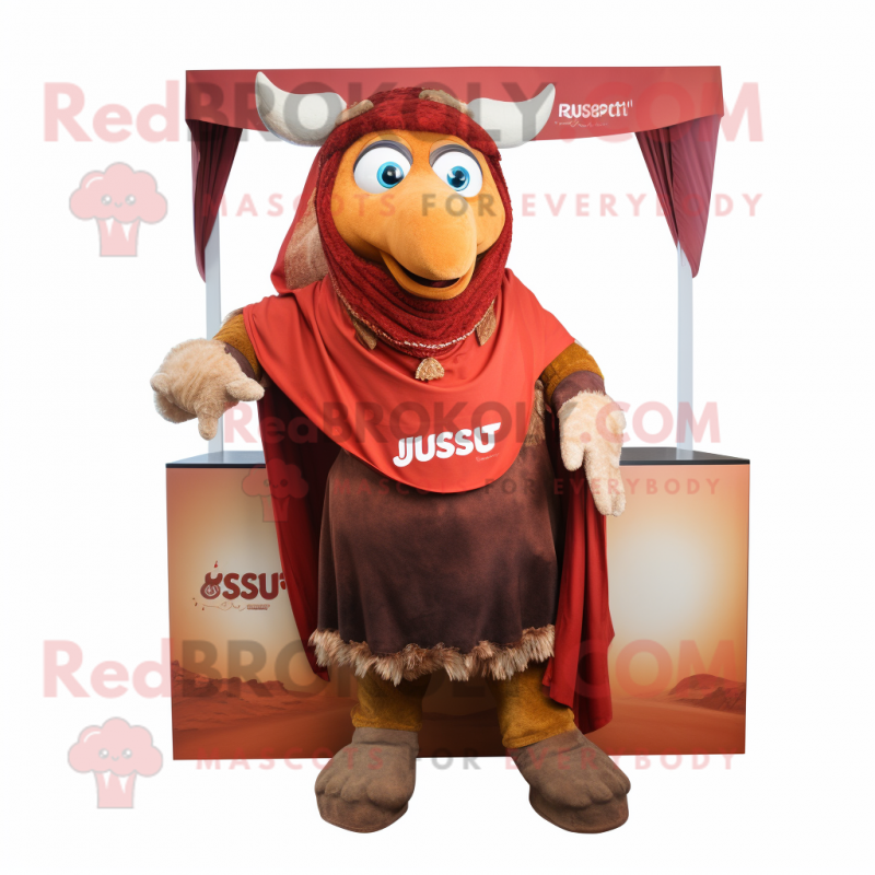 Rust Goulash mascot costume character dressed with a Shorts and Shawls Rust Goulash mascot costume character dressed with a Shorts and Shawls