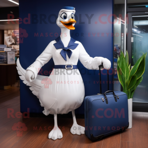 Navy Swan maskot drakt...