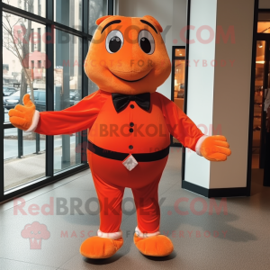 Rød Orange maskot kostume...