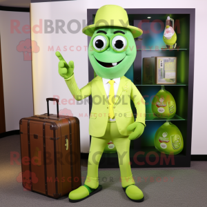 Limegrøn champagne maskot...
