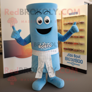 Blue Bbq Ribs mascot costume character dressed with a Bodysuit and Pocket squares