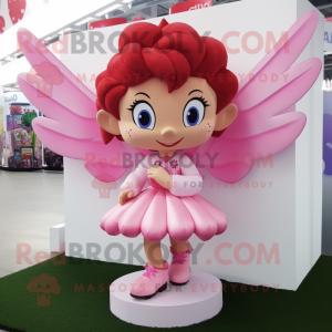 Pink Cupid maskot kostume...