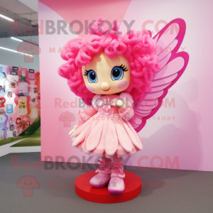 Rosa Cupid maskot drakt...