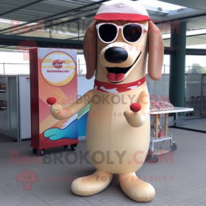 Beige Hot Dogs mascotte...