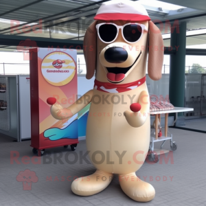 Beige Hot Dogs maskot...