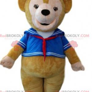 Mascote urso pardo em traje marinho - Redbrokoly.com
