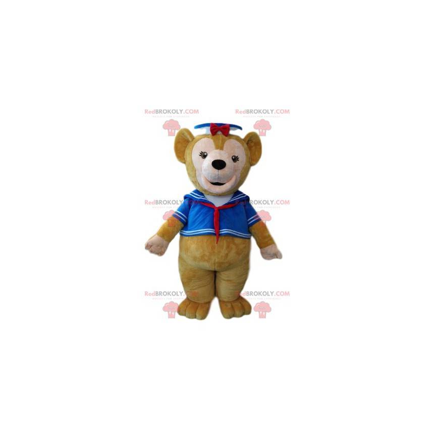 Mascote urso pardo em traje marinho - Redbrokoly.com