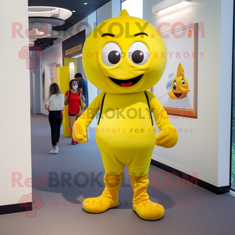 Yellow But mascot costume character dressed with a Romper and Cummerbunds