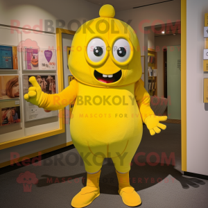 Yellow But mascot costume character dressed with a Romper and Cummerbunds