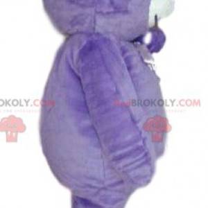 Mascotte d'ourson violet tout mignon. Costume d'ourson -