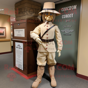 Beige Civil War Soldier mascot costume character dressed with a Corduroy Pants and Anklets