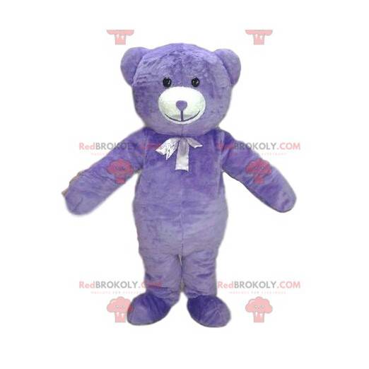 Sehr süßes lila Bärenmaskottchen. Teddybär Kostüm -